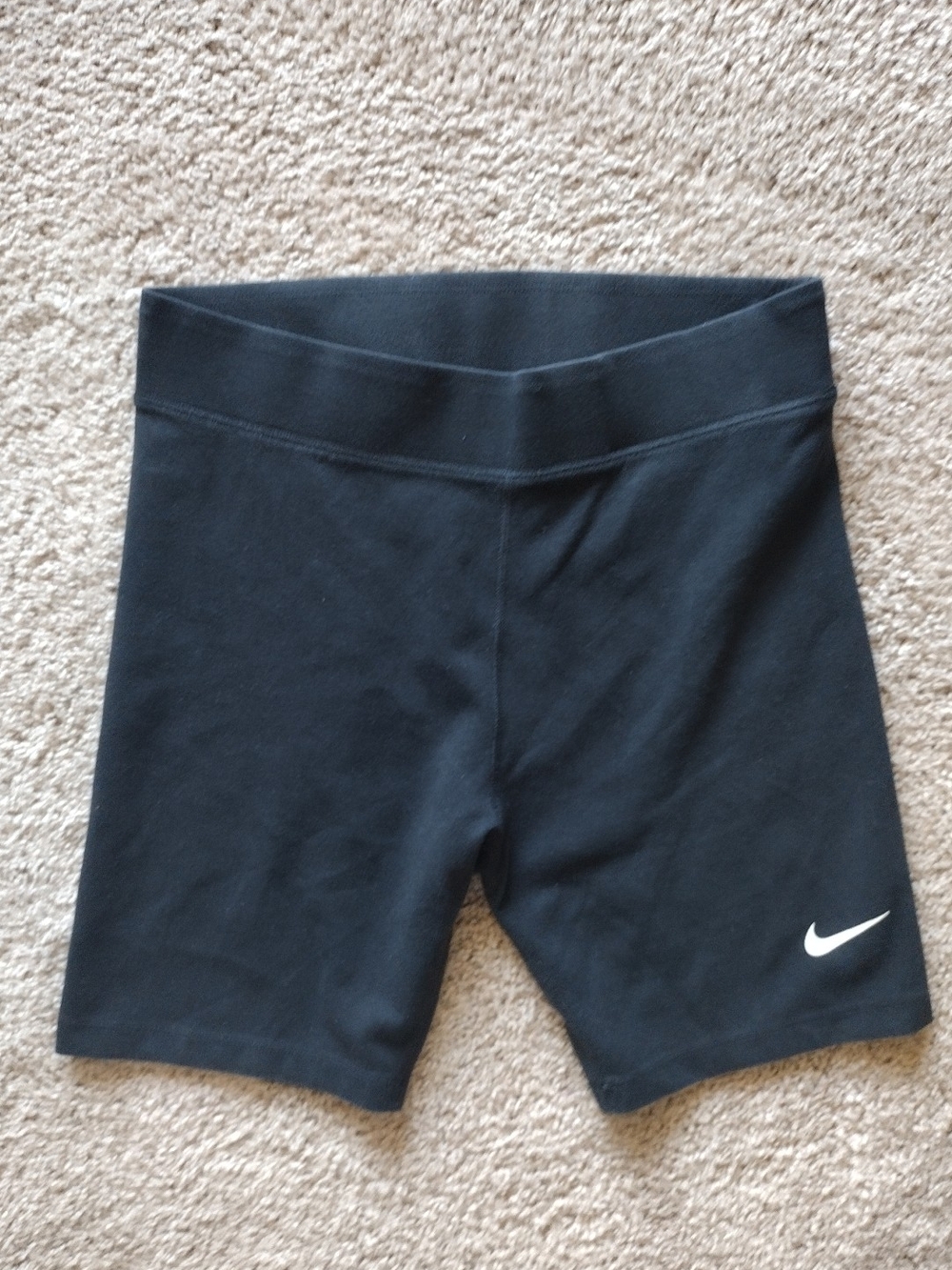Women's Nike Sportswear Classic Black Dri-Fit Bike Shorts with White Swoosh L